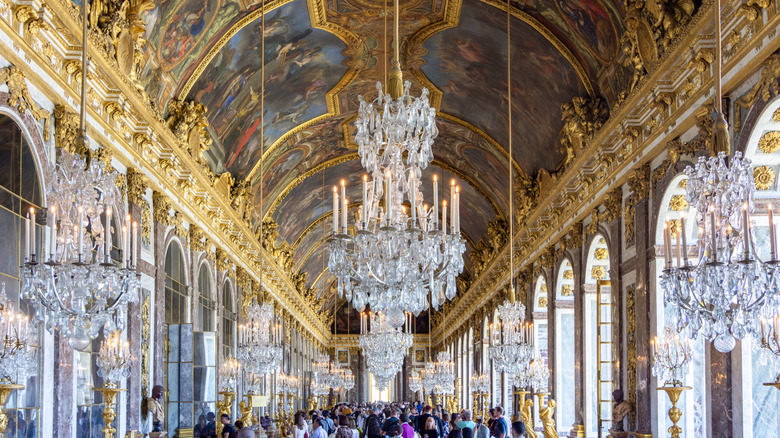 The Hall of Mirrors at Versailles in France