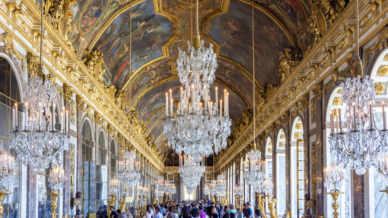 The Hall of Mirrors at Versailles in France
