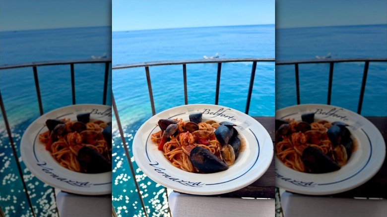 Mediterranean seafood at Ristorante Belforte in Vernazza, Cinque Terre, Italy.
