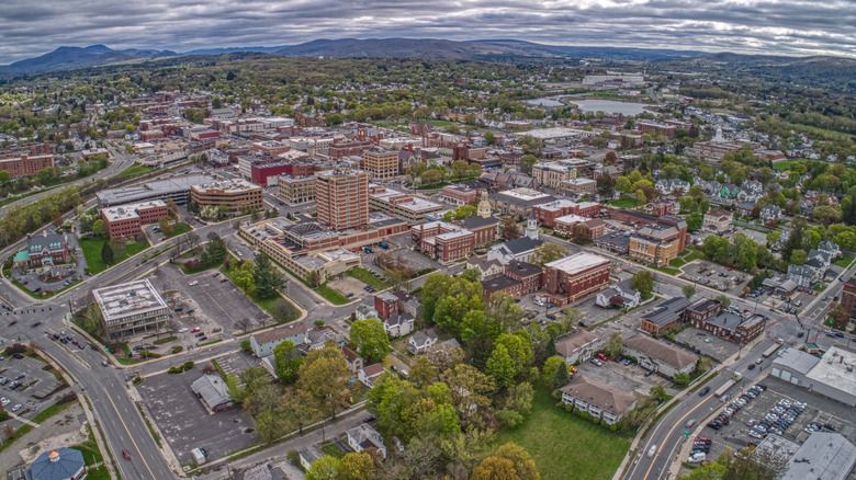 Aerial view of downtown Pittsfield