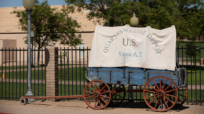 Historic wagon at the Quartermaster Depot in Yuma, Arizona