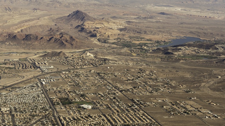 Aerial desert view of Henderson, Nevada