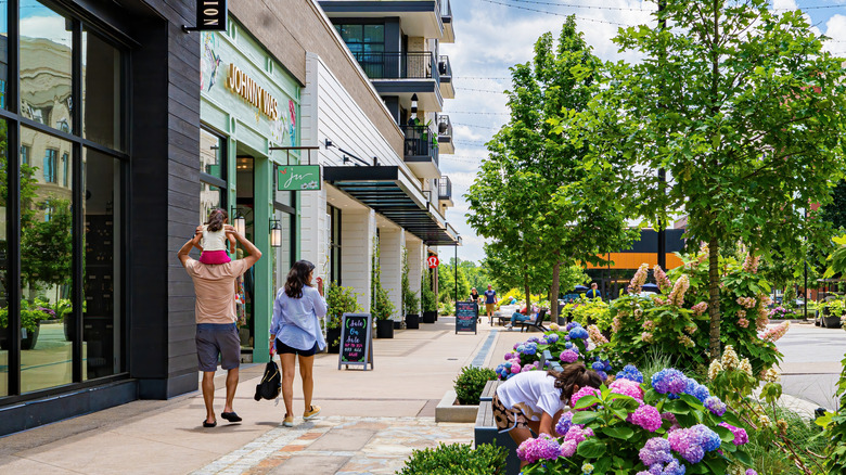 Downtown Cary, North Carolina has walkable areas with shops, restaurants, and attractions