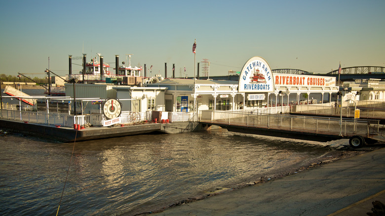 The old paddlewheel riverboat used for the Gateway Arch Riverboat Tours