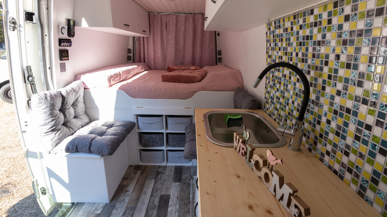 Cute van-life interior