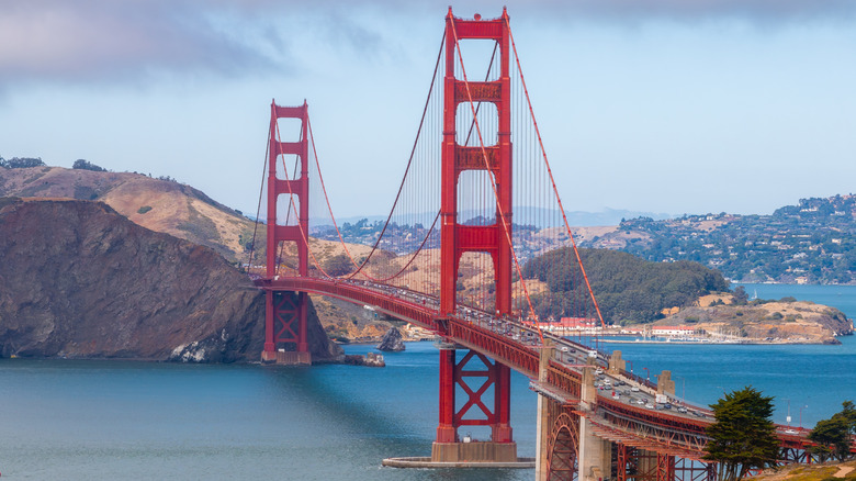 Drivers on the Golden Gate Bridge in San Francisco