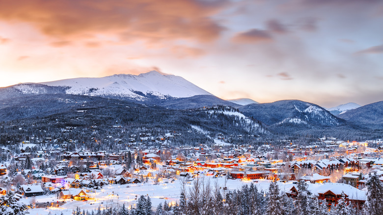 The skyline over Breckenridge at dawn