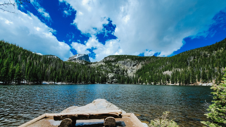 A view over a lake in Rocky Mountain National Park