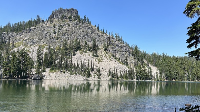 A picture of one of the Rosary Lakes on a beautiful sunny day