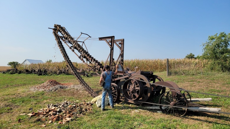 Antique farm equipment displayed at the Albany Museum in Sabetha, Kansas