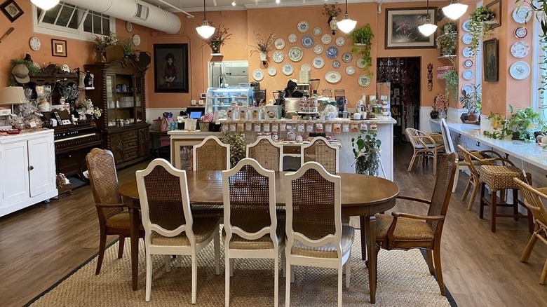 Cozy decor inside Seasons Coffee in Sacramento