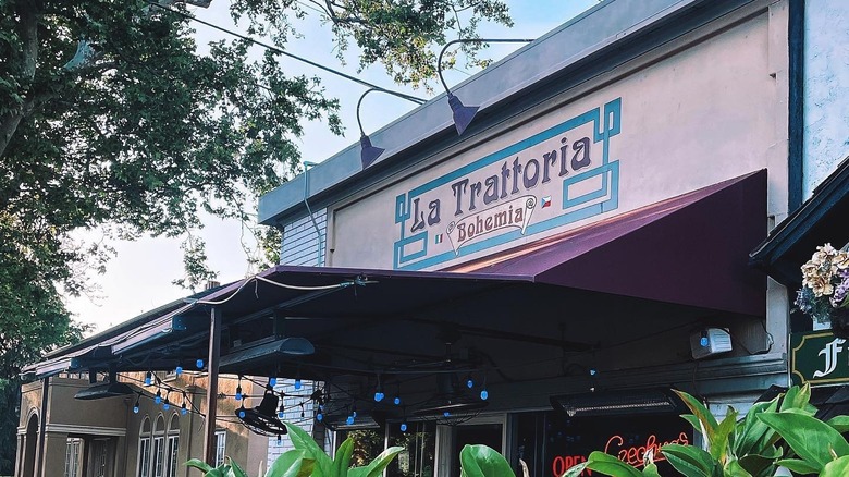 The exterior of La Trattoria Bohemia in Sacramento