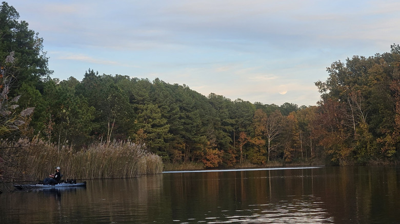 Kayakers on one of several lakes in Sahara Woods State Recreation Area