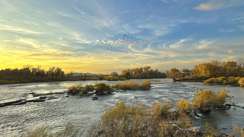A view of the river in Sainte-Martine in Canada.