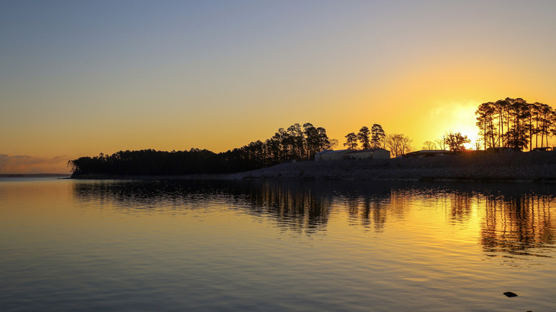 Sunset over Lake Sam Rayburn in Texas