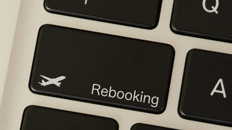 Rebooking button on a laptop