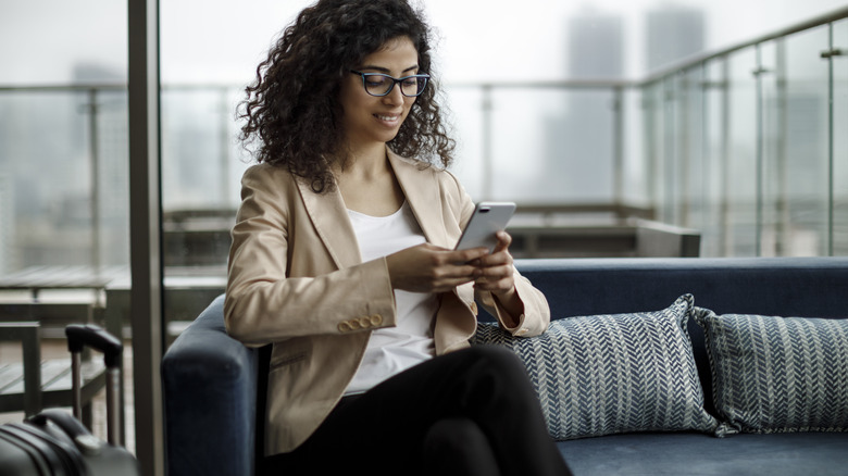 Woman using her phone