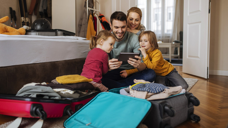 A family planning a trip