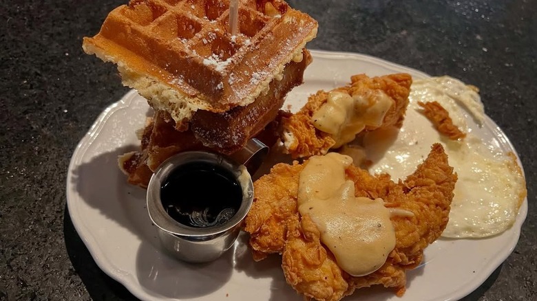 Fried chicken and waffles from Ida Claire
