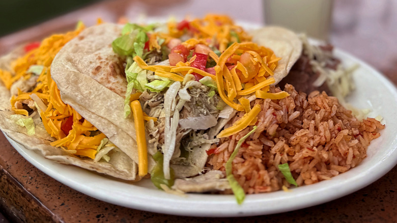 A plate of tacos from a restaurant along the San Antonio River Walk in Texas
