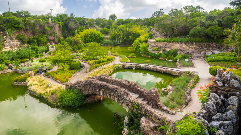 Aerial view of the Japanese Tea Garden in San Antonio