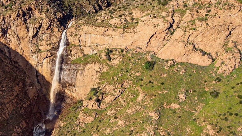 Aerial shot of Mildred Falls in California