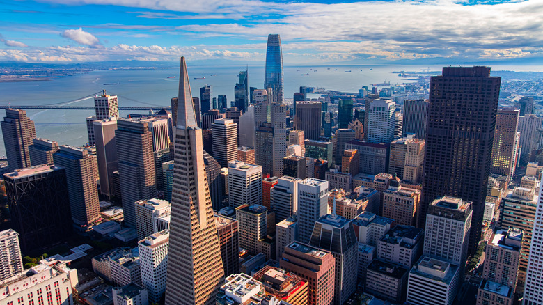 Hotels, office buildings, and other skyscrapers dot the San Francisco skyline.