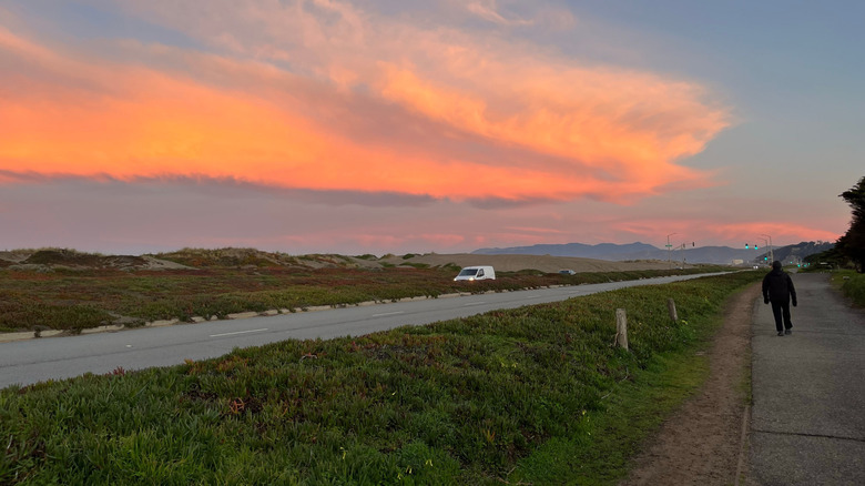 The Great Highway in San Francisco during sunrise