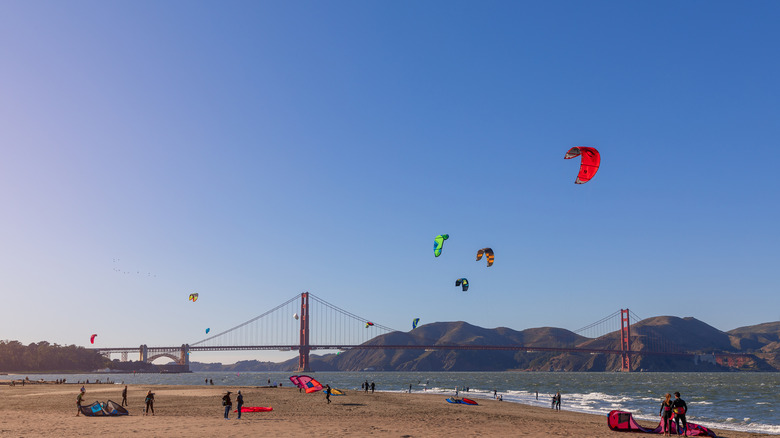 Kide surfing at Crissy Field in San Francisco