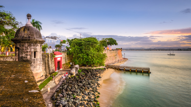 Castillo San Felipe del Morro overlooking the ocean in Old San Juan at sunset