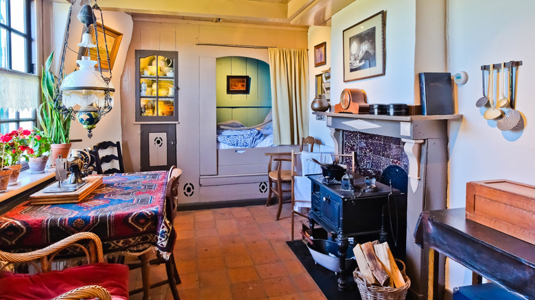 An interior shot of the living quarters in the Nederwaard Museum Mill