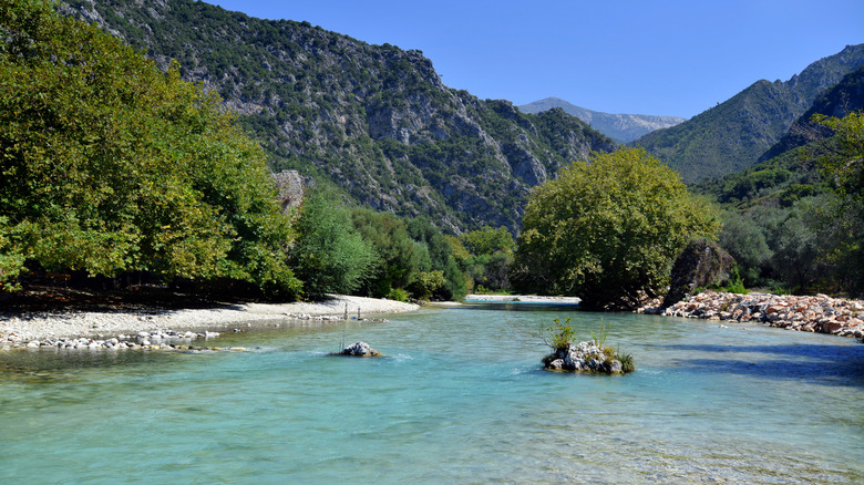 Acheron River and mountains in Parga