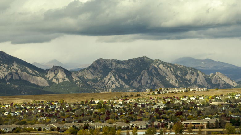 Broomfield, Colorado against the backdrop of the mountains