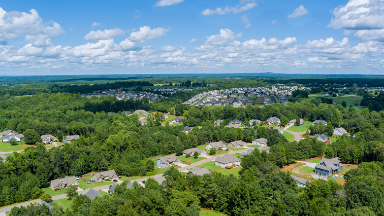 An aerial view of Boiling Springs NC