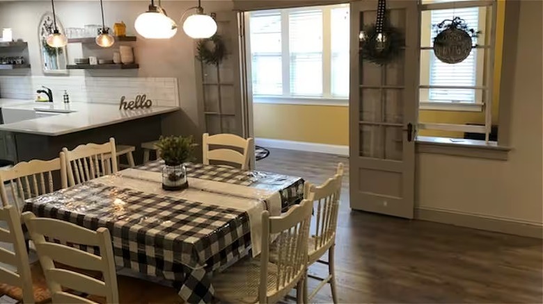 Interior of cottage dining space