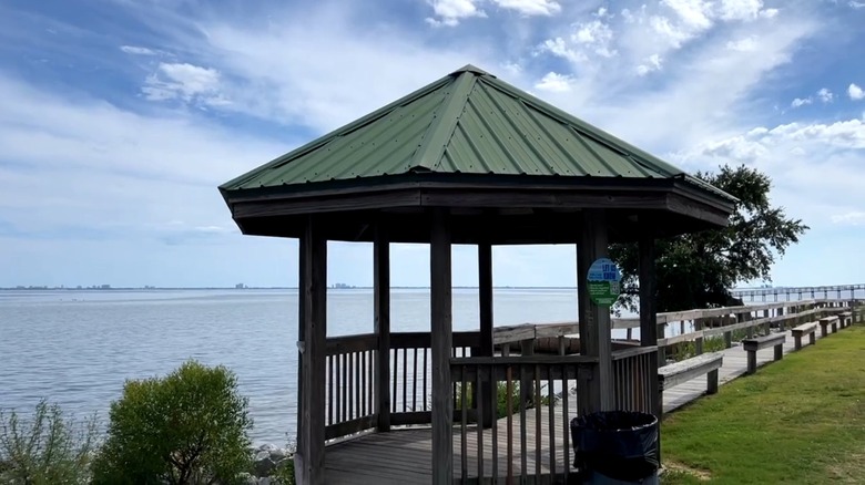 A pavilion and boardwalk at Choctaw Beach Park, Florida