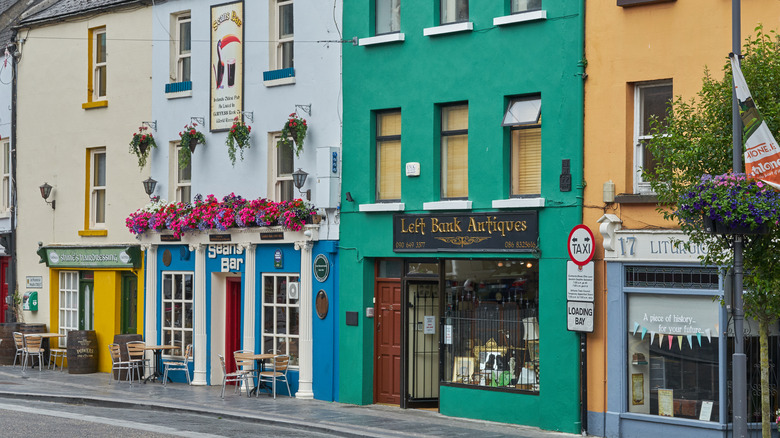 Colorful building facades, including Sean's Bar, in Athlone, Ireland