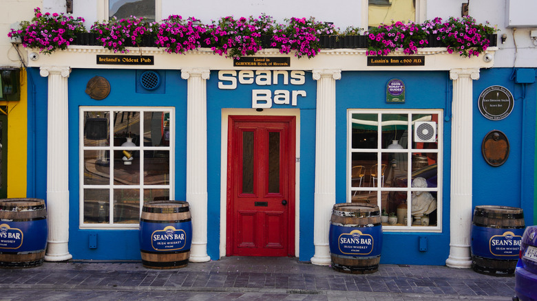 The blue exterior of Sean's Bar in Athlone, Ireland