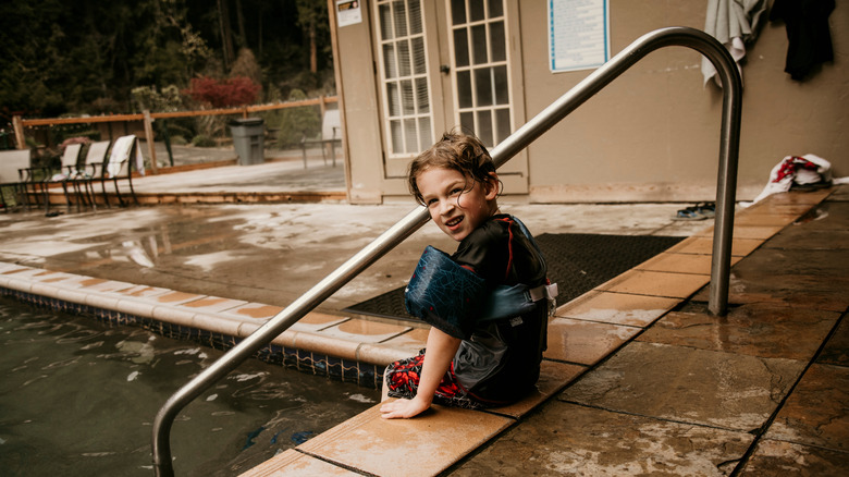 Young boy at Belknap Hot Springs pool