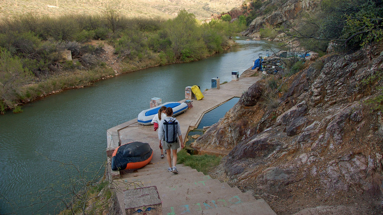 Stairway to the pool of Verde Hot Springs