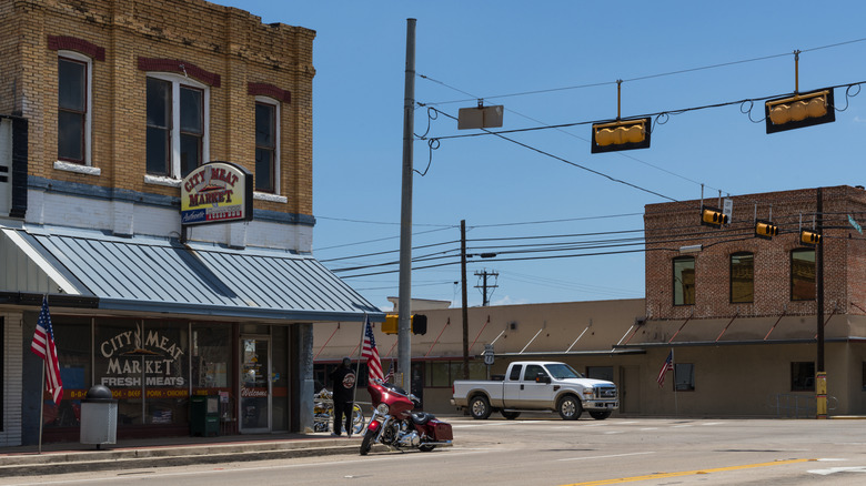 Old storefronts in Giddings, Texas