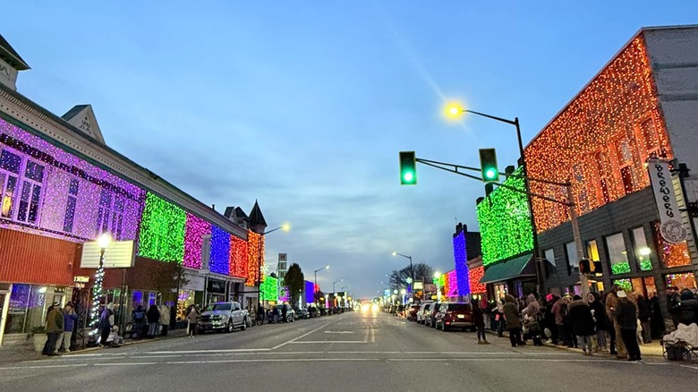 Brewery and other businesses in downtown Gas City, Indiana