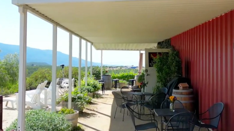 Patio with a view at Red Hawk Winery in Warner Springs, California