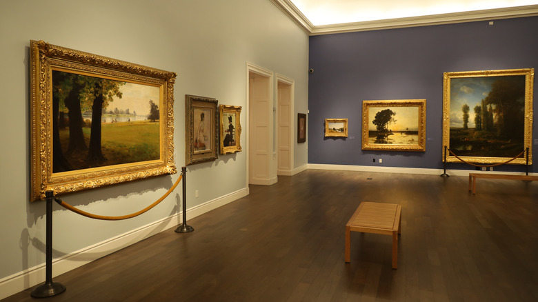 Gallery with paintings at Stockton's Haggin Museum
