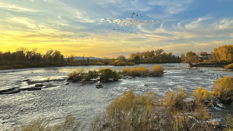 A view of the river in Sainte-Martine in Canada.