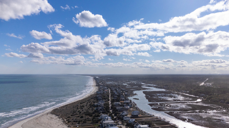 An overhead view of Pawleys Island