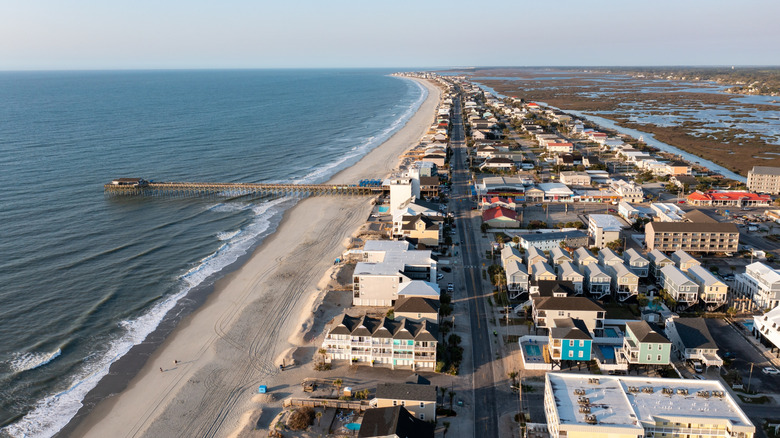An aerial view of Garden City, SC