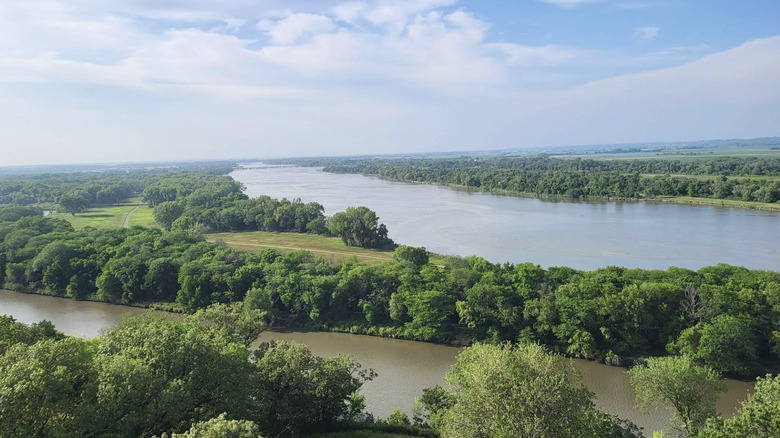 Aerial view of Eugene T. Mahoney State Park in Gretna, Nebraska.