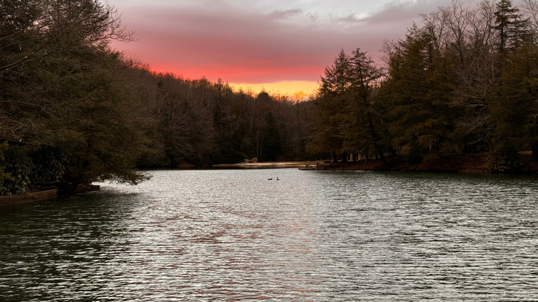 Sunset views over the Kooser Lake inside Kooser State Park