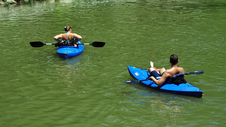 Paddlers in the Roanoke River